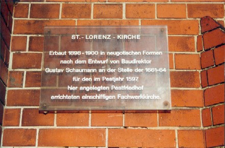 Info-Tafel an der St. Lorenz-Kirche